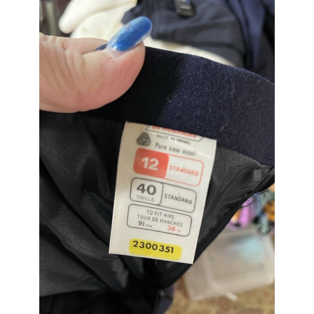 Vtg St Michael Womens 2-piece Navy Wool Sz 10 Blazer & Sz 12 Skirt Pleated Suit - Picture 16 of 16